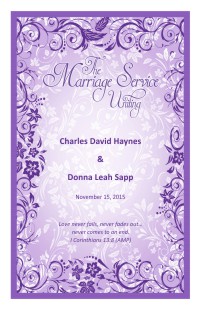 Wedding Program Cover Template 11B - Version 1